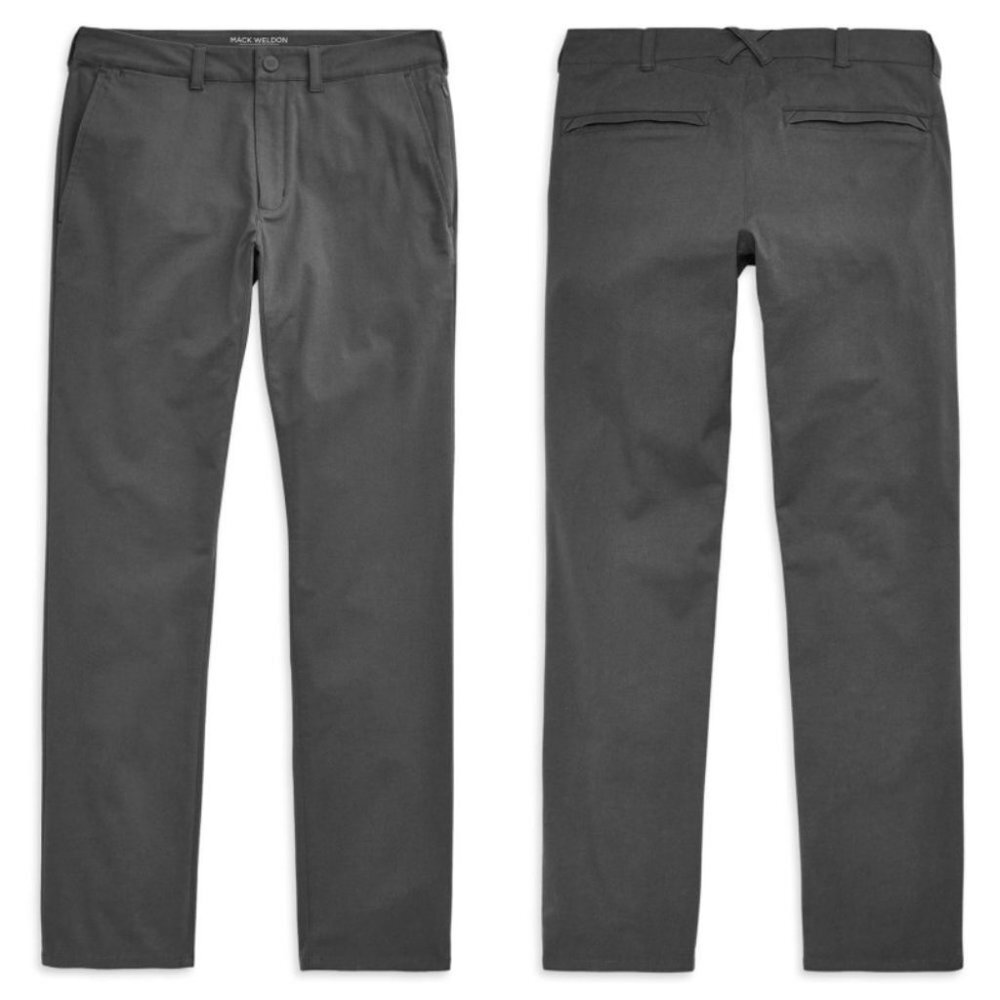 New‎ Mack Weldon Technical Chino Pants Grey Maverick Size 32 by 32 Modern Casual
